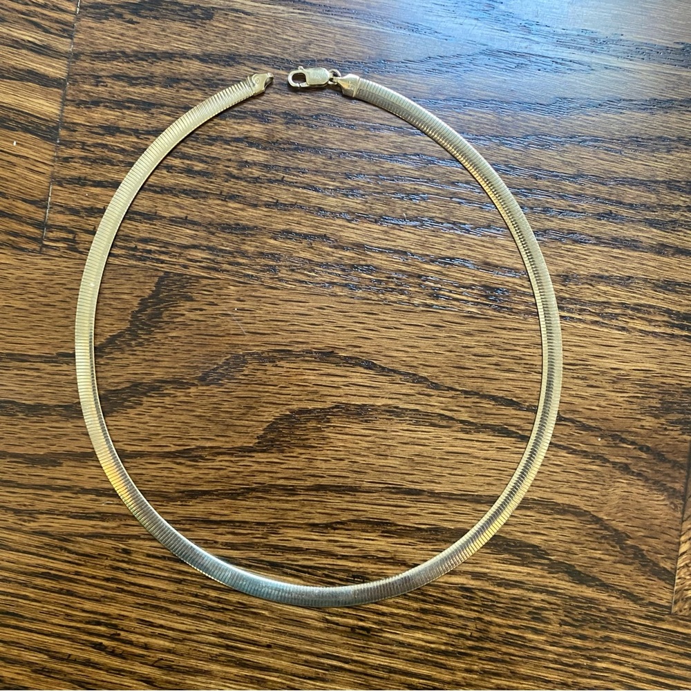Vintage Reversible Gold Vermeil (925) Collar Necklace - Made in Italy